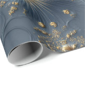 Elegant Blue and Gold Abstract Luxury Wrapping Pap ラッピングペーパー (ロールコーナー)