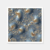 Elegant Blue and Gold Abstract Wedding Napkins スタンダードカクテルナプキン (正面)