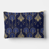 Elegant Blue and Gold Art Deco アクセサリーポーチ (裏面)