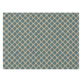 Elegant Blue and Gold Art Deco Fan Pattern Tablecl テーブルクロス (正面(横))