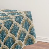 Elegant Blue and Gold Art Deco Fan Pattern Tablecl テーブルクロス (インサイチュ)