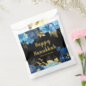 Elegant Blue and Gold Flowers Hanukkah Party フェイバーバッグ (封をした状態)
