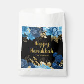 Elegant Blue and Gold Flowers Hanukkah Party フェイバーバッグ (正面)