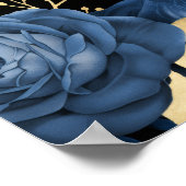 Elegant Blue and Gold Flowers Hanukkah Party ポスター (角)