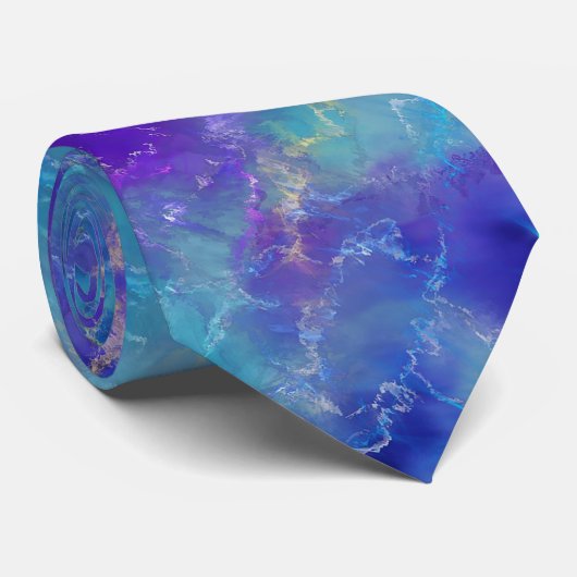 Elegant Blue And Gold Marble Pattern ネクタイ (ロール)