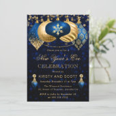 Elegant Blue and Gold New Year’s Eve Party 招待状 (スタンド正面)