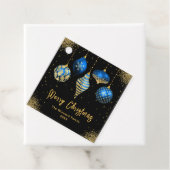 Elegant Blue and Gold Ornament Christmas フェイバータグ (インサイチュ)