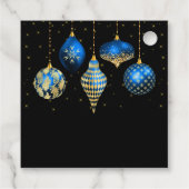 Elegant Blue and Gold Ornament Christmas フェイバータグ (裏面)