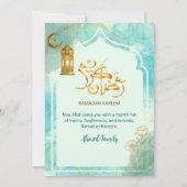 Elegant Blue and Gold with marble texture Iftar 招待状 (裏面)