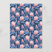 Elegant Blue and Pink Floral Pattern エンクロージャーカード (裏面)