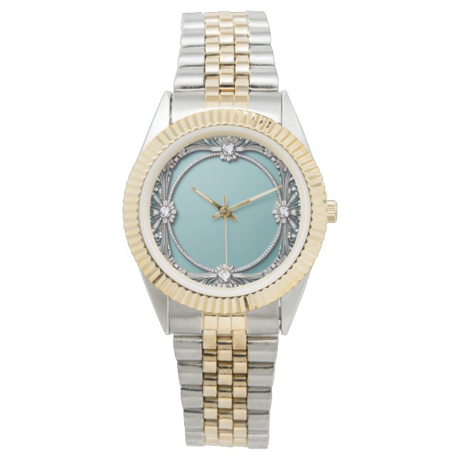 Elegant Blue and Silver eWatch  腕時計 (正面)