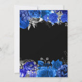 Elegant Blue and Silver Flowers Birthday Party サンキューカード (裏面)