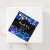 Elegant Blue and Silver Flowers Birthday Party フェイバータグ (インサイチュ)