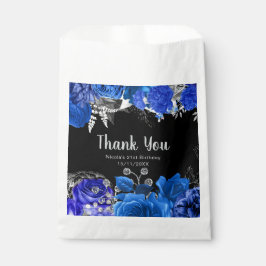 Elegant Blue and Silver Flowers Birthday Party フェイバーバッグ