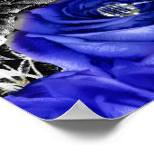 Elegant Blue and Silver Flowers Sweet Sixteen ポスター (角)