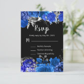 Elegant Blue and Silver Flowers Sweet Sixteen 出欠カード (スタンド正面)