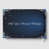 Elegant Blue and Silver Wedding Guest Book ゲストブック (裏面)