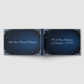 Elegant Blue and Silver Wedding Guest Book ゲストブック (全面)