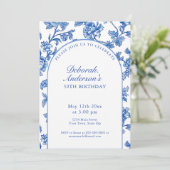 Elegant Blue and White 50th Birthday Party  招待状 (スタンド正面)