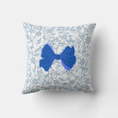 Elegant Blue and White Bow Pattern クッション (裏面)