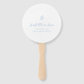 Elegant Blue and White Coastal Chic Wedding ハンドファン (裏面)