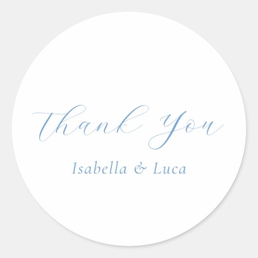 Elegant Blue and White Coastal Chic Wedding ラウンドシール (正面)