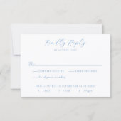 Elegant Blue and White Coastal Chic Wedding 出欠カード (裏面)