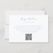 Elegant Blue and White Coastal Chic Wedding 出欠カード (正面)