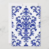 Elegant Blue and White Floral Classic Chinoiserie 招待状 (裏面)