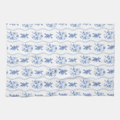 Elegant Blue and White Floral Kitchen Towel キッチンタオル (横)