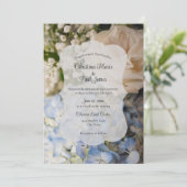 Elegant Blue and white Floral Wedding Invitation 招待状 (スタンド正面)
