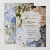 Elegant Blue and white Floral Wedding Invitation 招待状 (正面/裏面)