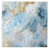 Elegant Blue And White Gold Marble Pattern  タイル (正面)