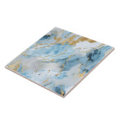 Elegant Blue And White Gold Marble Pattern  タイル (側面)