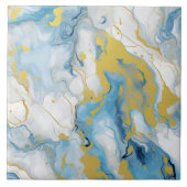 Elegant Blue And White Gold Marble Pattern  タイル (正面)