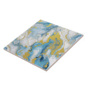 Elegant Blue And White Gold Marble Pattern  タイル (側面)