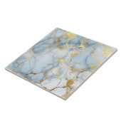 Elegant Blue And White Gold Marble Pattern  タイル (側面)