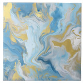 Elegant Blue And White Gold Marble Pattern  タイル (正面)