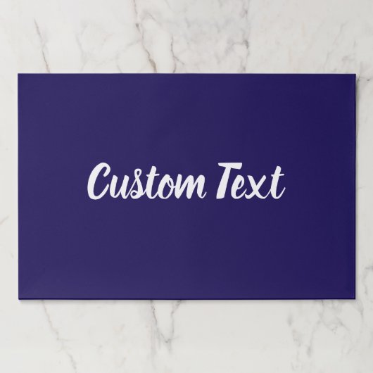 Elegant Blue and White Script Text Paper Placemats ペーパーパッド (正面)