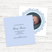 Elegant Blue Baby Announcement Photo Minimalist