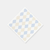 Elegant Blue Beige Simple Classic Diamond Pattern スタンダードカクテルナプキン (角)