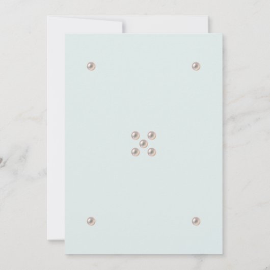 Elegant Blue Bible Verse Pearl Christian Wedding  招待状 (裏面)