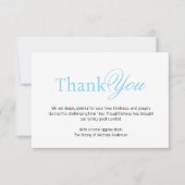 Elegant Blue & Black Traditional Sympathy Funeral サンキューカード (正面)