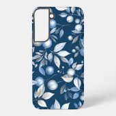 Elegant Blue Botanical Floral Pattern Samsung Galaxyケース (裏面)