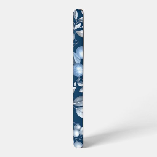 Elegant Blue Botanical Floral Pattern Samsung Galaxyケース (左側面)