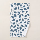 Elegant Blue Botanical Leaves Towels バスタオルセット (ハンドタオル)