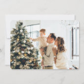 Elegant Blue Botanical Photo Christmas シーズンカード (裏面)