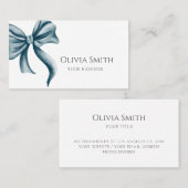 Elegant Blue Bow 名刺 (正面/裏面)
