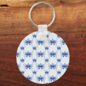 Elegant Blue Bow Bridal Shower キーホルダー (裏面)