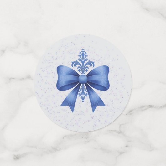 Elegant Blue Bow Bridal Shower コンフェッティ (スモール正面)